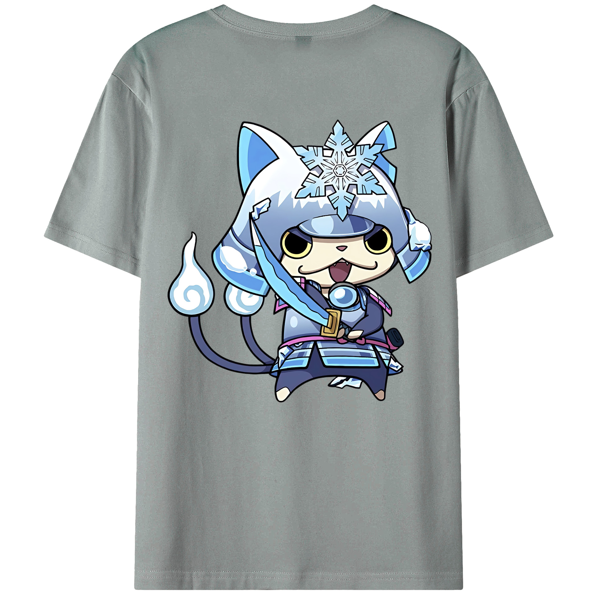 （画像用） 妖怪ウォッチ Yo-kai Watch 綿100％ メンズ半袖Tシャツ（バックプリント） 通気性